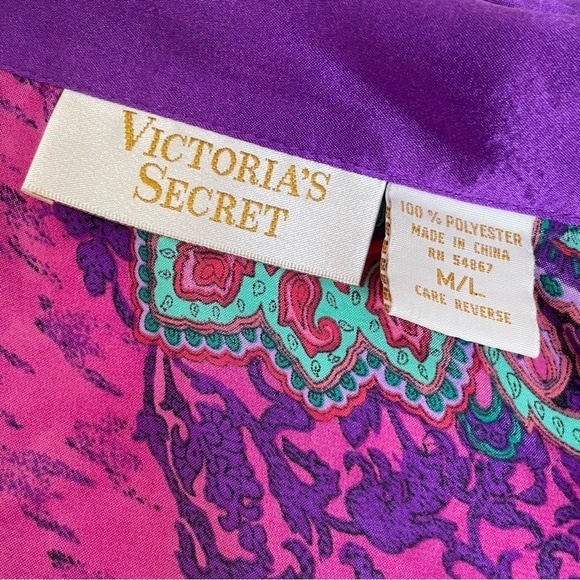 Victorias Secret Gold Label Vintage Night Shirt- High/Low- Paisley- Size M/L - Picture 7 of 7